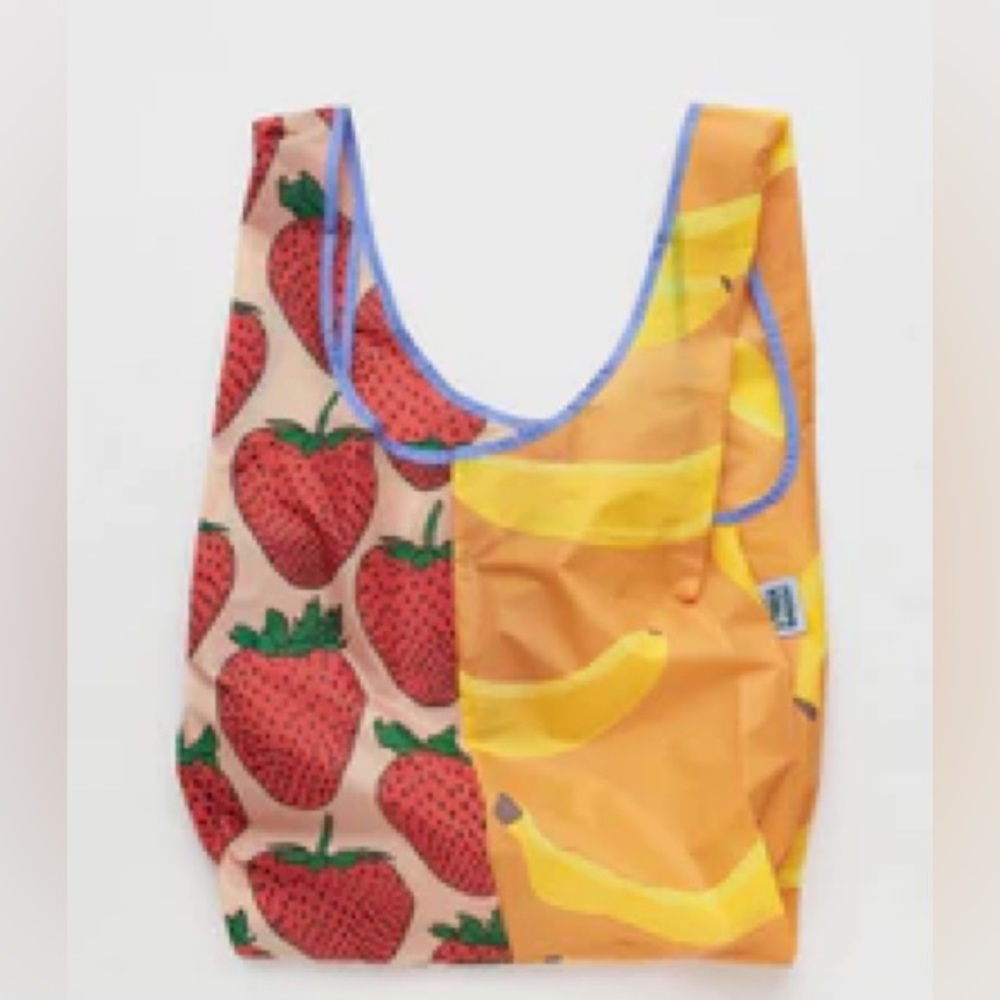 NWT Baggu Deadstock Reusable Bag - Strawberry & Banana Print - Standard Size